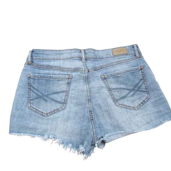 Aeropostale Womens Jean Shorts Sz 8 High Waisted Shorty Distressed Cut Off Denim - Picture 7 of 7